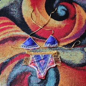 Utopia Africa Designs Blue and Gold Bikini